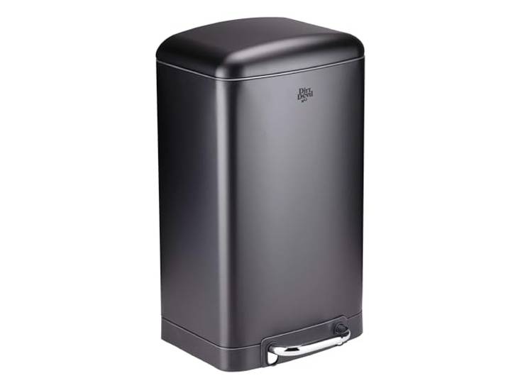 Dirt Devil Poubelle à Pédale 20L - Poubelle de Cuisine avec Fermeture Douce - Acier Inoxydable - Poubelle Intérieure Amovible - 30 x 29 x 52.5 CM - Noir