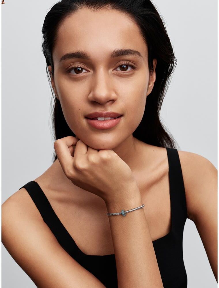 Pandora Moments Spacer aus Sterlingsilber, Schmuckkristalle silber