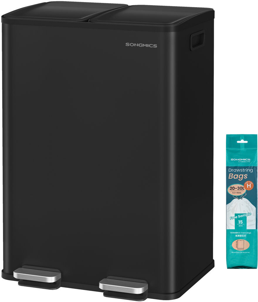 Songmics Bin Store Black 66.9cm H X 37.7cm W X 47.6cm D