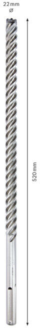 BOSCH Foret marteau en carbure brasé SDS-max 22X520 mm (2608578632)