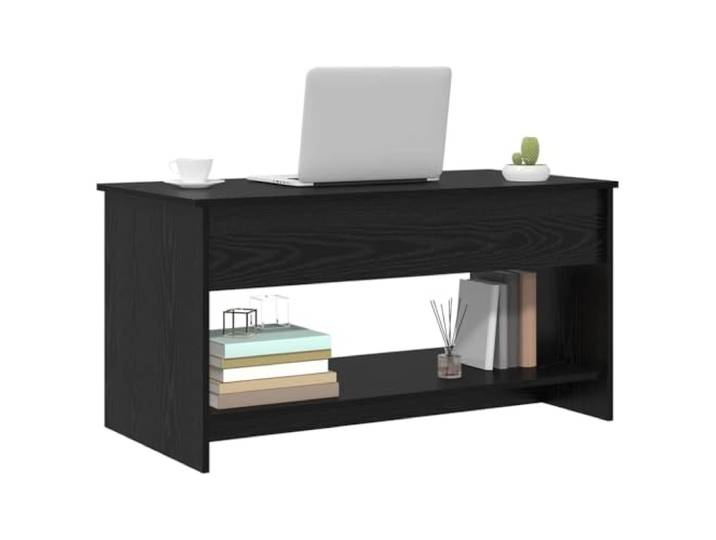 KTHLBRH Couchtisch Eiche Schwarz 80 x 50 x 41,5 cm Technisches Holz, 1 Ebene, minimalistisches Design, modernes Wohnzimmer