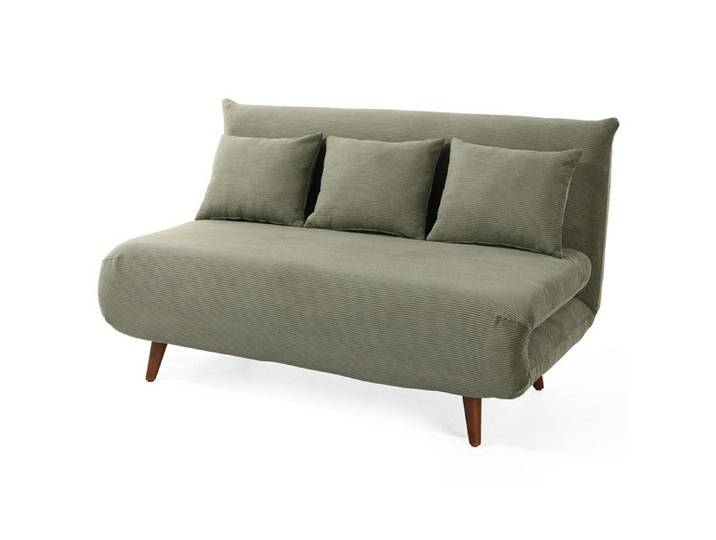 Lumi - Banquette convertible clic-clac 2 places en velours côtelé - Vert