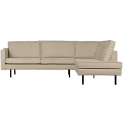 Ecksofa Rodeo aus Bouclé, modern und bequem, rechtsseitig, beige, elegantes Design