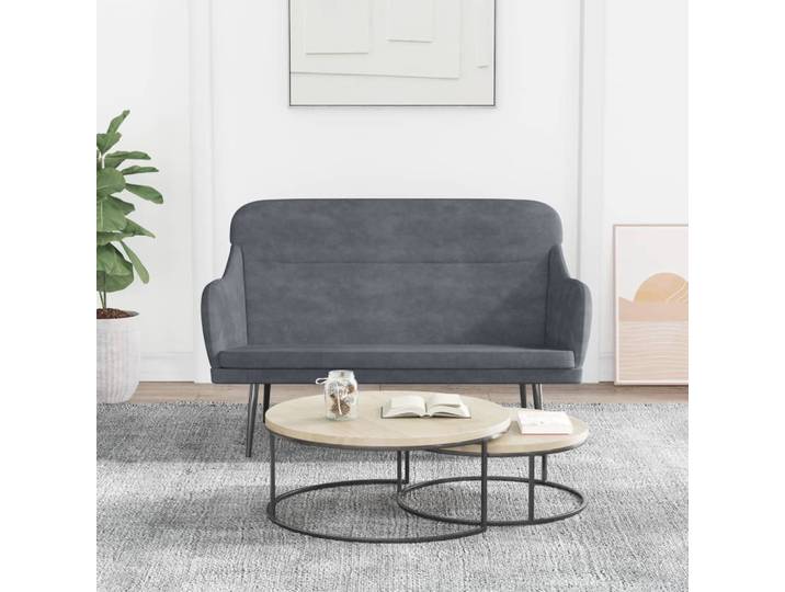 vidaXL Sitzbank Dunkelgrau 110x76x80 cm Samt