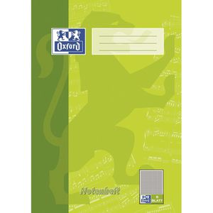 Oxford Notenheft 100050399, Lineatur 14, A4, 12 Notenzeilen pro Seite, 90 g/m², mit Hilfslinien, 8 Blatt