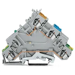 Wago 280-574/281-483 4-Leiter-Initiatoreneinspeiseklemme,LED grün,für PNP-(plus-)schaltende Initiatoren,grau 280574281483  - 10 Stück