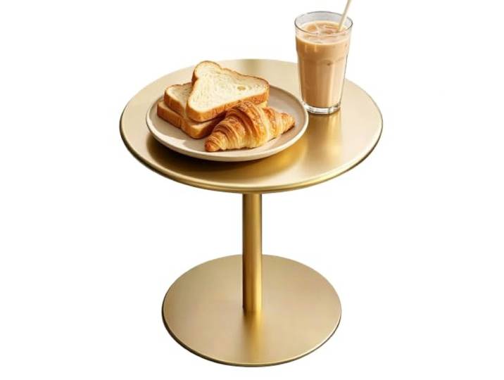 Gaommini Runder Getränke-Beistelltisch, Cocktail-Bartisch, Küche, Frühstück, Esstisch für drinnen und draußen, Couchtisch – Schwarz, Weiß, Gold, Blau, Grün, Rot(Gold,60x60x72cm)
