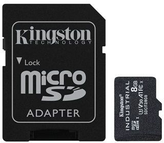 Kingston 8gb microsdhc industrial c10 a1 pslc card + sd adapter