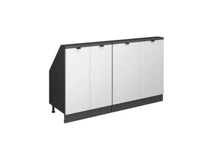 Vicco Dachschrägenschrank-Set Rion, Weiß Riffel/Anthrazit