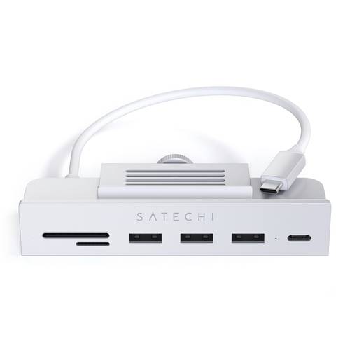 Satechi ST-UCICHS USB-Hub 3+1 Port USB-A, USB-C, SD, microSD USB 3.0 5 GBit/s Silber Clamp Hub