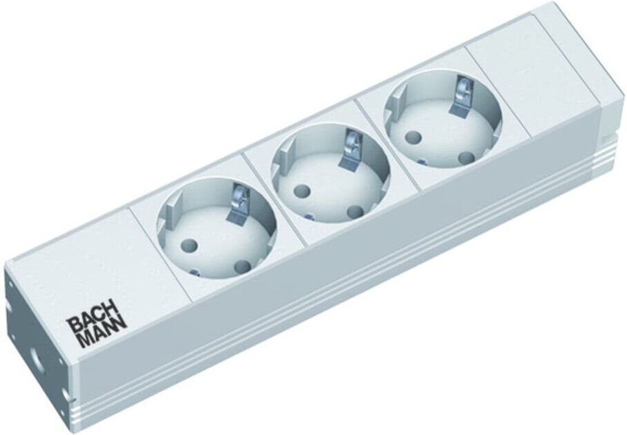 Bachmann Steckdosenleiste 10Zoll 3-fach Schutzkontakt alu 333.417)