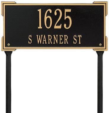 Roswell Yard Plaque - Black/Gold - Grandin Road