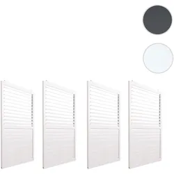 4er-Set Aluminium Schiebetür für Pergola HWC-L46, Terrassenüberdachung, Lamellenpaneel Modul, 206x369cm ~ weiß