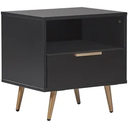 NACHTTISCH schwarz rechteckig 50/40 cm Indio