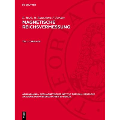 Tabellen, Gebundene Ausgabe von R. Bock,R. Burmeister,F. Errulat, De Gruyter, 978-3-11-278746-5