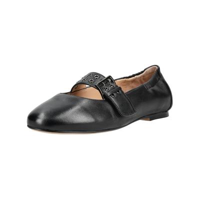 Riemchenballerina REGARDE LE CIEL "Regarde Le Ciel Ballerinas Leder", Damen, Gr. 38, schwarz, Leder, Schuhe Riemchenballerina