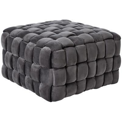Hocker JAHNKE "WEB ART M", silber (platingrau), B:78cm H:42,5cm T:78cm, Hocker, Hocker, Hocker, Couchtisch, Beistelltisch gepolstert in edler Flechtoptik