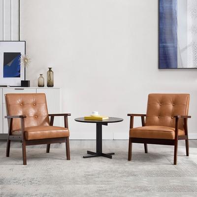 EBELLO Wooden Accent Chair for Living Room Bedroom