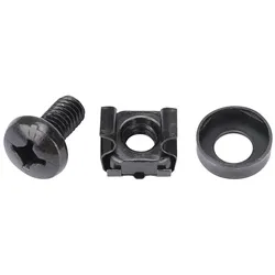 HMF 61120 Käfigmuttern Serverschrank, 120er Set, Schwarz