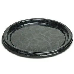 MONOUSO - Plastikteller Rund Marmor 23cm (25 Stück)