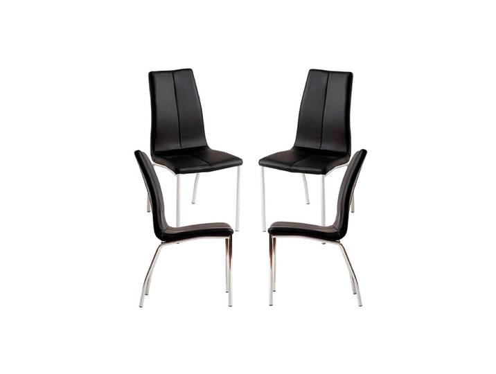 4er Set Stühle Humi Kunstleder - Schwarz