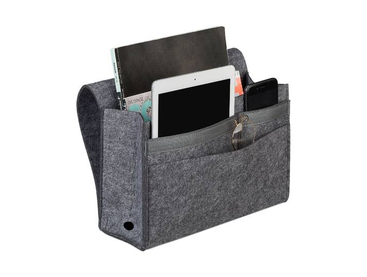 Betttasche mit Klettverschluss Anthrazit