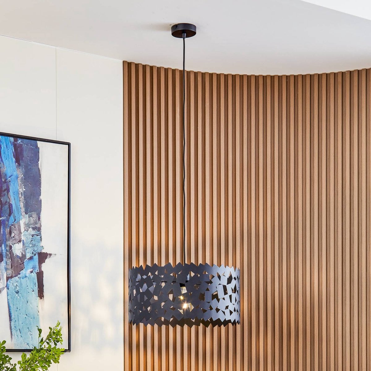 Lucande Moderne Hanglamp van Metaal in Zwart