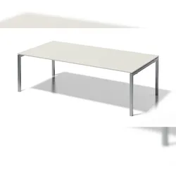 Bisley Cito Konferenztisch  höhenverstellbar - 240x120 cm Meetingtisch XXL Schreibtisch in Ahorn - Gestell: silber