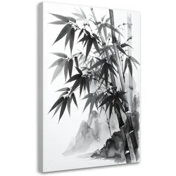 LEINWANDBILD Bambusberge Japanische Landschaftsmalerei 60x90cm