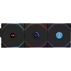 LIAN RTLLCD1W3B - Lian Li Wireless Reverse Lüfter, 3er-Pack, 120 mm, schwarz