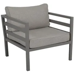 Gartensessel Weldon von Brafab aus Aluminium und Olefin-Stoff, modern, mit Kissen, beige