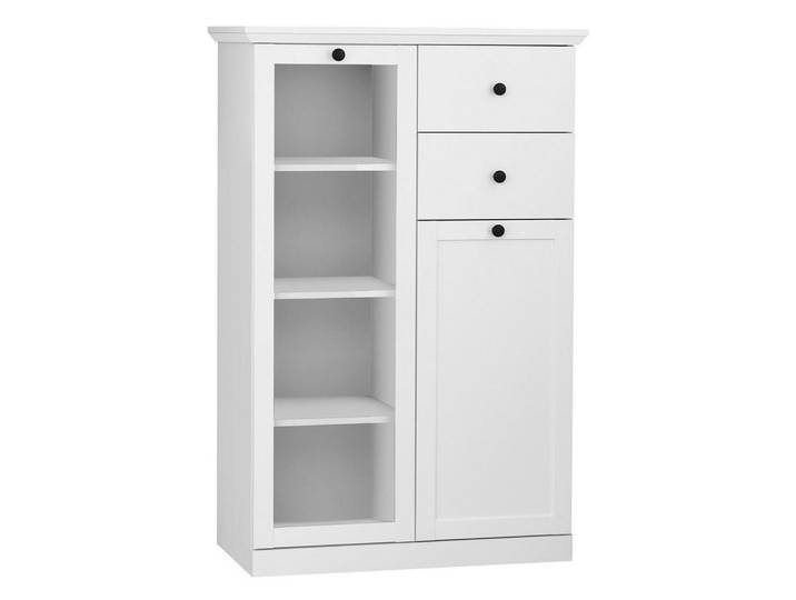 ebuy24 Vitrine Weiß, 81x129x41 cm, Esszimmer, Vitrinen, Vitrinenschränke
