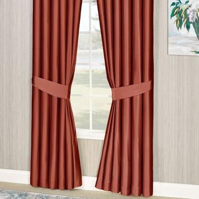 Touch of Class Cambridge Classics Tailored Curtain Pair 84 x 84, 84 x 84, Cinnabar
