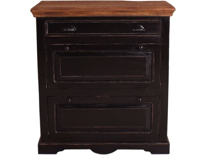 Schuhschrank Sica schwarz Holz B 85 T 40 H 90 cm - Schuhschrank
