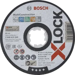 Trennscheibe Bosch für versch. Materialien mit X-Lock Aufnahme ø: 125 x 1,0mm
