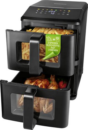 GourmetMaxx 19129 Heißluft-Fritteuse 10l 2400W Antihaftbeschichtung, BPA-frei, Cool-Touch-Gehäuse, digitaler Timer, Grillfunktion
