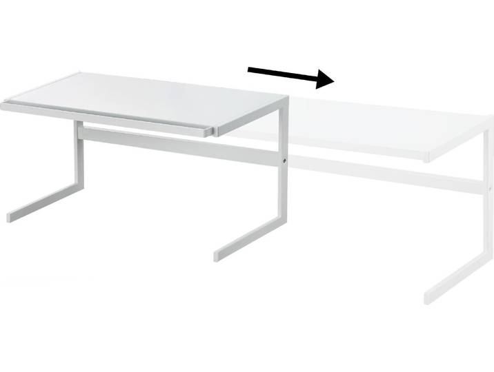 Yamazaki Étagère de cuisine Étagère sur pied Plan de travail blanc Métal extensible 54-92x25x22cm \ TOWER