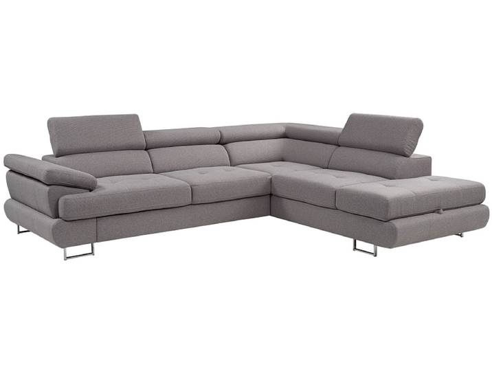 Ecksofa LUTON Polyester grau