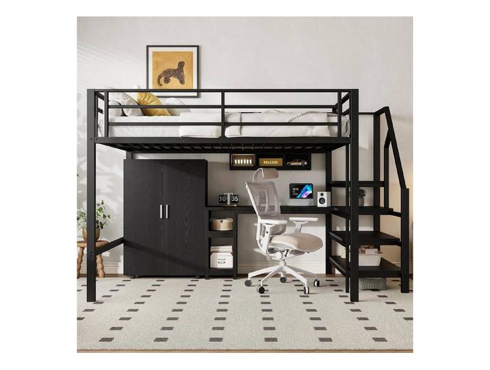 LuxusKollektion Jugendbett Hochbett 140x200 mit Stauraum