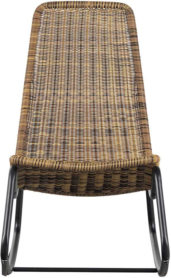 Pharao24.de Kunstrattan Schaukelstuhl in Beige & Schwarz Untergestell aus Metall
