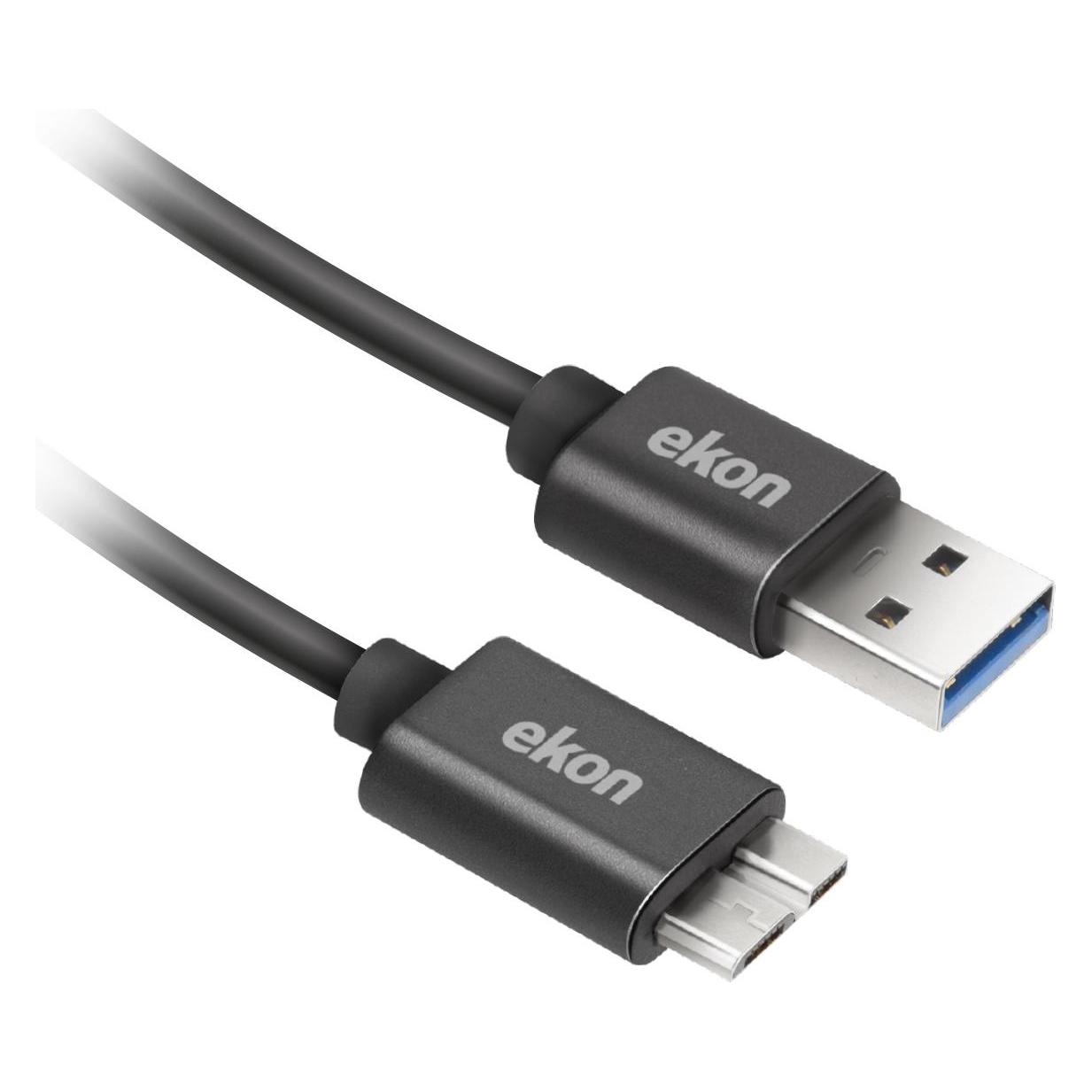 Ekon Cable with Type A male 3.0 USB and male micro-USB (1 m, USB 3.2 Gen 1) (ECITUSB3MIC10MMK)