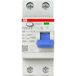 ABB-1  F202 A S-40/0.1 FI-Schutzschalter 2P, Typ A, 40A, 100mA, selektiv