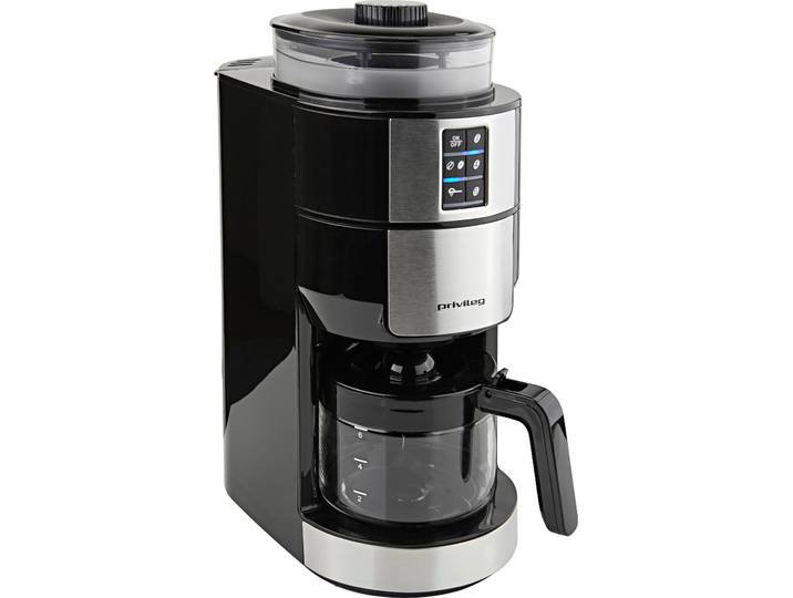 PRIVILEG Kaffeemaschine mit Mahlwerk CM1121-GS , silber (silberfarben, schwarz), 6, Kaffeemaschinen, Individueller Mahlgrad, programmierbare Kaffeestärke, Warmhalteplatte, Kaffeemaschine mit Mahlwerk