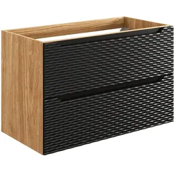 WASCHTISCHUNTERSCHRANK 90cm Elora Schwarz und Holz