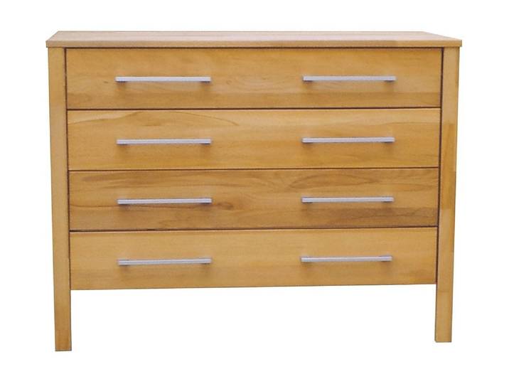 Schubkastenkommode HOME AFFAIRE Modesty , beige (naturfarben), B:100cm H:76cm T:45cm, Massivholz, Sideboards, Schubkastenkommode, aus massiver Kernbuche, mit 4 Schubladen und Metallgriffen