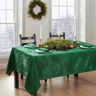 Threadmade Prahl Jacquard Poinsettia Tablecloth