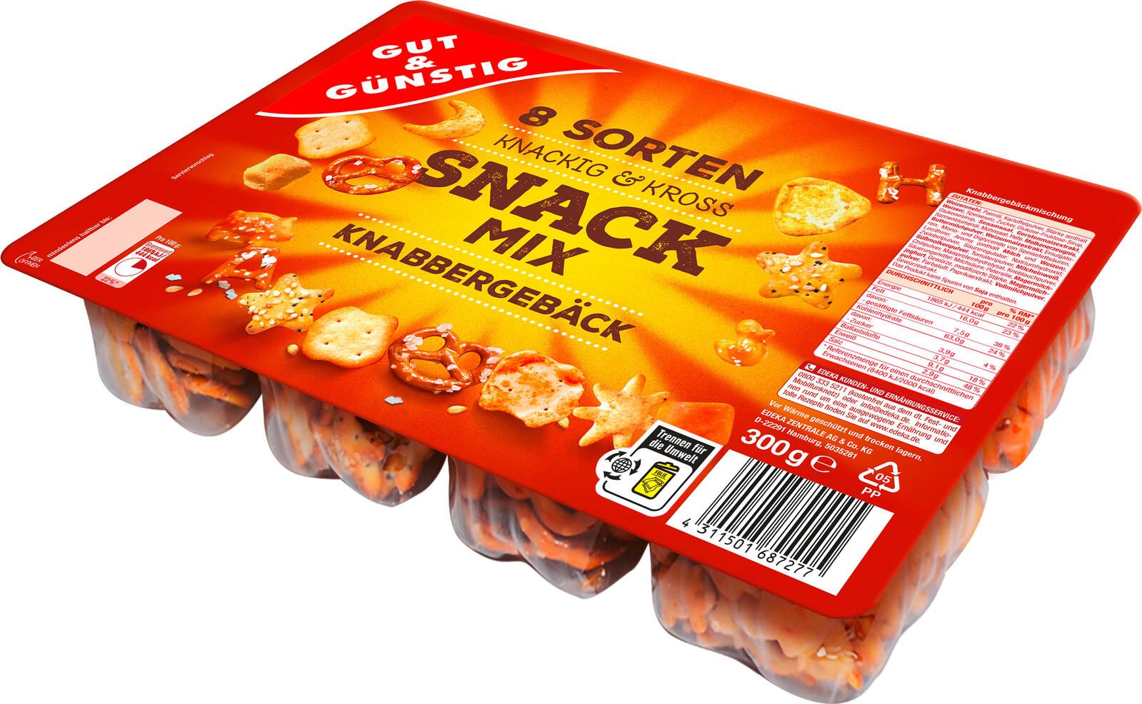 GUT&GÜNSTIG Snack-Mix Knabbergebäck 300,0 g 4311887008