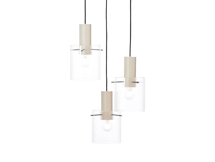 Pendelleuchte Göteburg Rund Ø 48cm Beige Aluminium, lackiert Klarglas E27