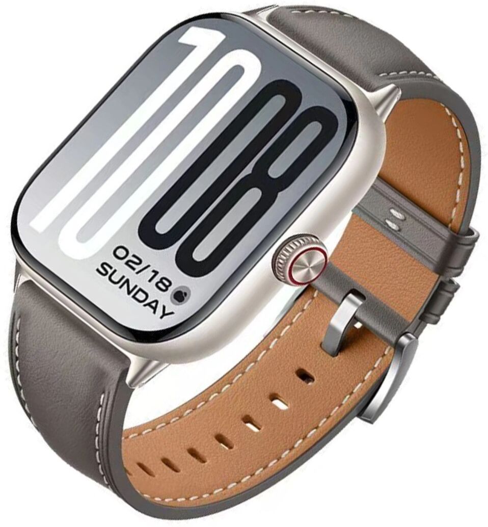 INF Ersatzarmband aus Fauxleder, kompatibel mit vivo Watch GT2, 22mm Anschluss, weicher Sitz am Handgelenk Grau