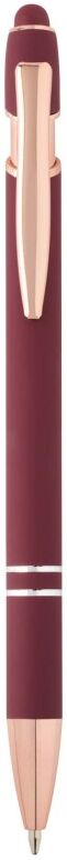 Stylo bille personnalisé à encre bleue finition or rose Nanna bordeaux